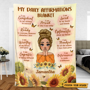 My Daily Affirmations - Personalized Blanket - Best Gift For Mom, Daughter, Sister, Friend, Wife - Giftago