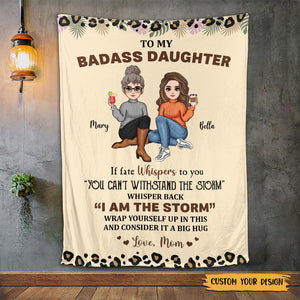 To My Daughter/Grandaughter Whisper Back I Am The Storm - Personalized Blanket - Best Gift For Daughter, Granddaughter - Giftago