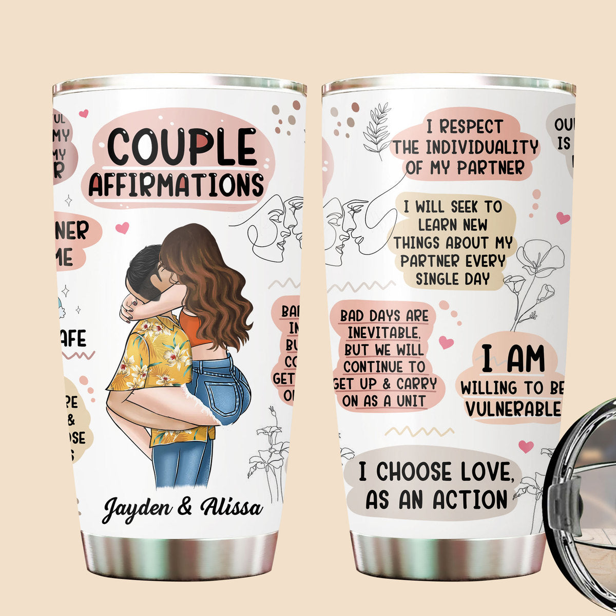 Couple Affirmations - Personalized Tumbler - Best Gift For Couple - Giftago