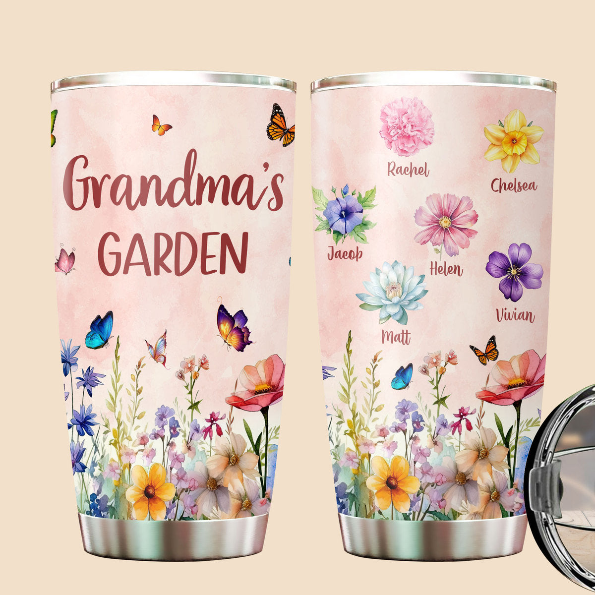 Grandma's Garden - Personalized Tumbler - Best Gift For Grandma - Giftago