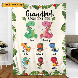 Grandkids Spoiled Here - Personalized Blanket - Best Gift For Grandparents - Giftago