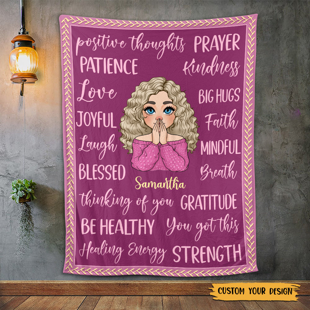 Positive Words - Personalized Blanket - Meaningful Gift For Christmas, For Birthday - Giftago