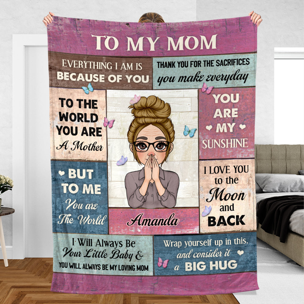To My Mom You Are My Sunshine - Personalized Blanket - Best Gift For Mother, Grandma - Giftago