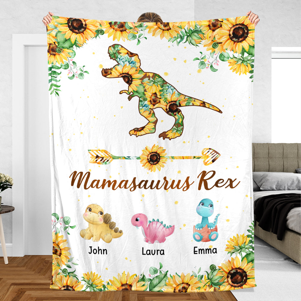 Mamasaurus Rex - Personalized Blanket - Best Gift For Mother - Giftago