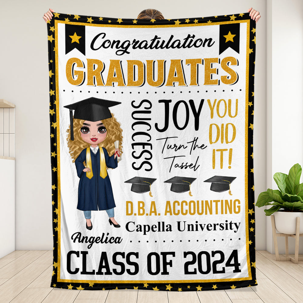 Graduate Congratulation You Did It - Personalized Blanket - Giftago