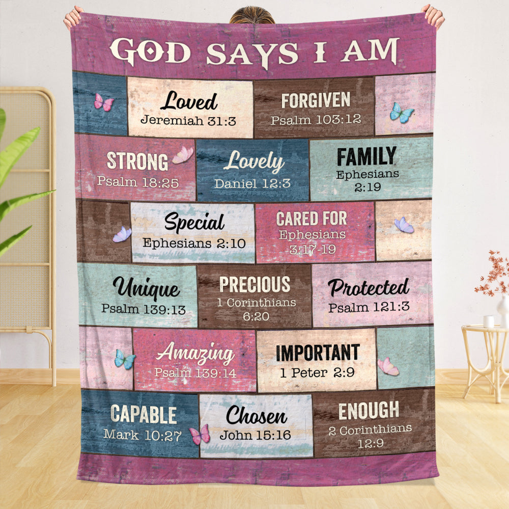 God Says I Am Pink Blanket - Best Gift for Christmas - Giftago