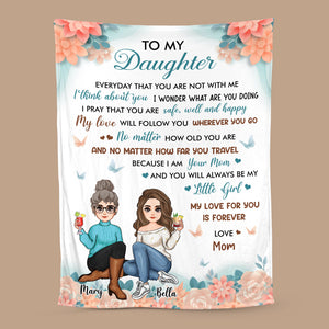 To My Daughter/Grandaughter Flower - Personalized Blanket - Best Gift For Daughter, Granddaughter - Giftago