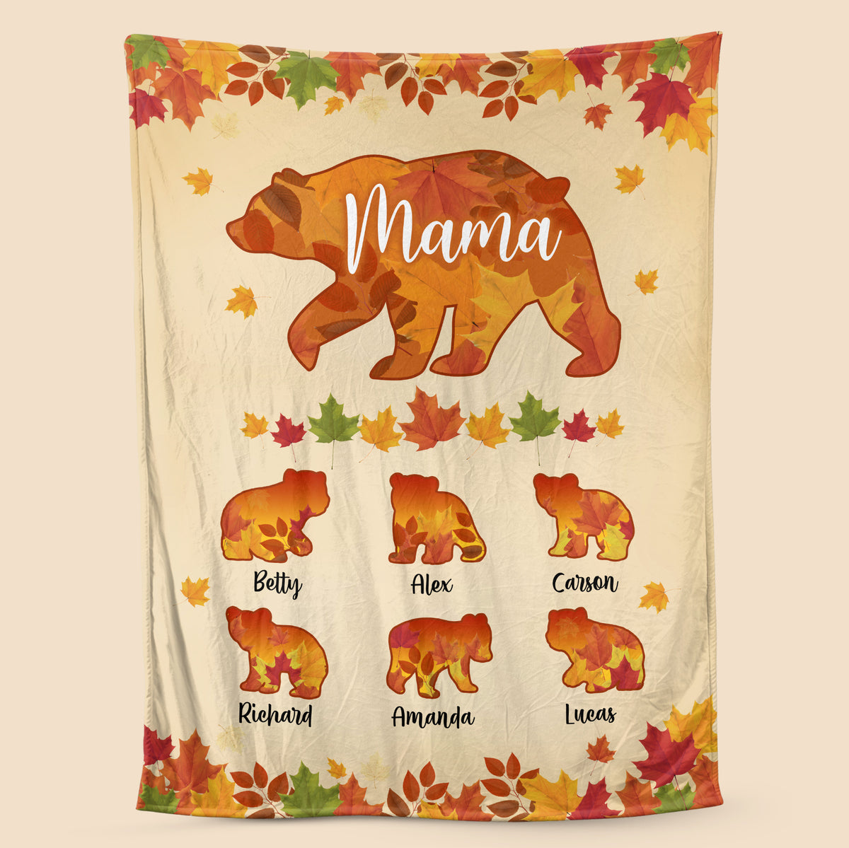 Personalized Blanket -  Mama Bear Autumn - Best Gift For Family, For Autumn - Giftago