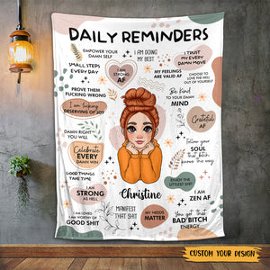 Daily Reminder - Personalized Blanket - Meaningful Gift For Birthday - Giftago