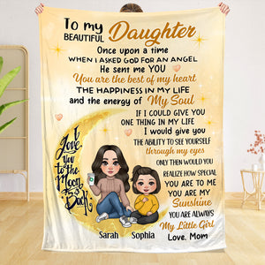 To My Beautiful Daughter - Personalized Blanket - Best Gift For Daughter, Granddaughter - Giftago