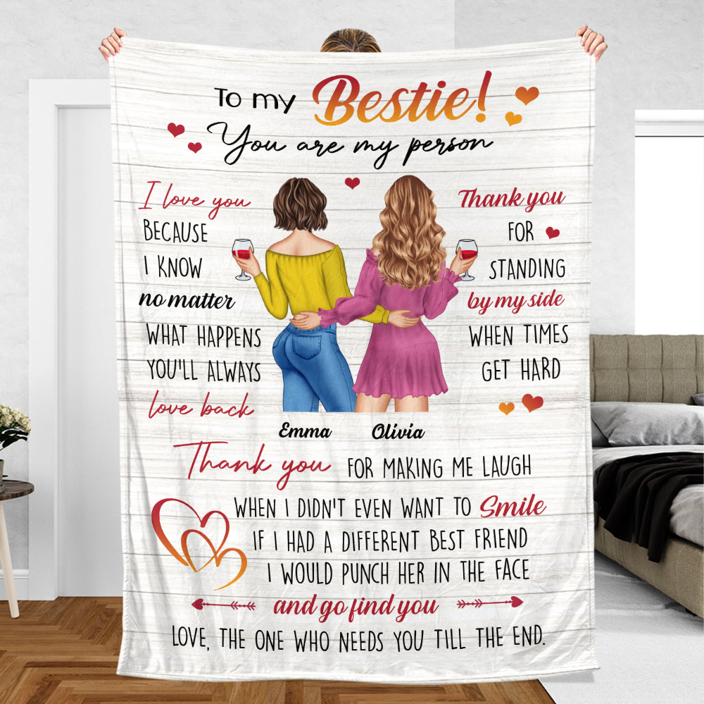 To My Bestie You Are My Person - Personalized Blanket - Meaningful Gift For Birthday - Giftago