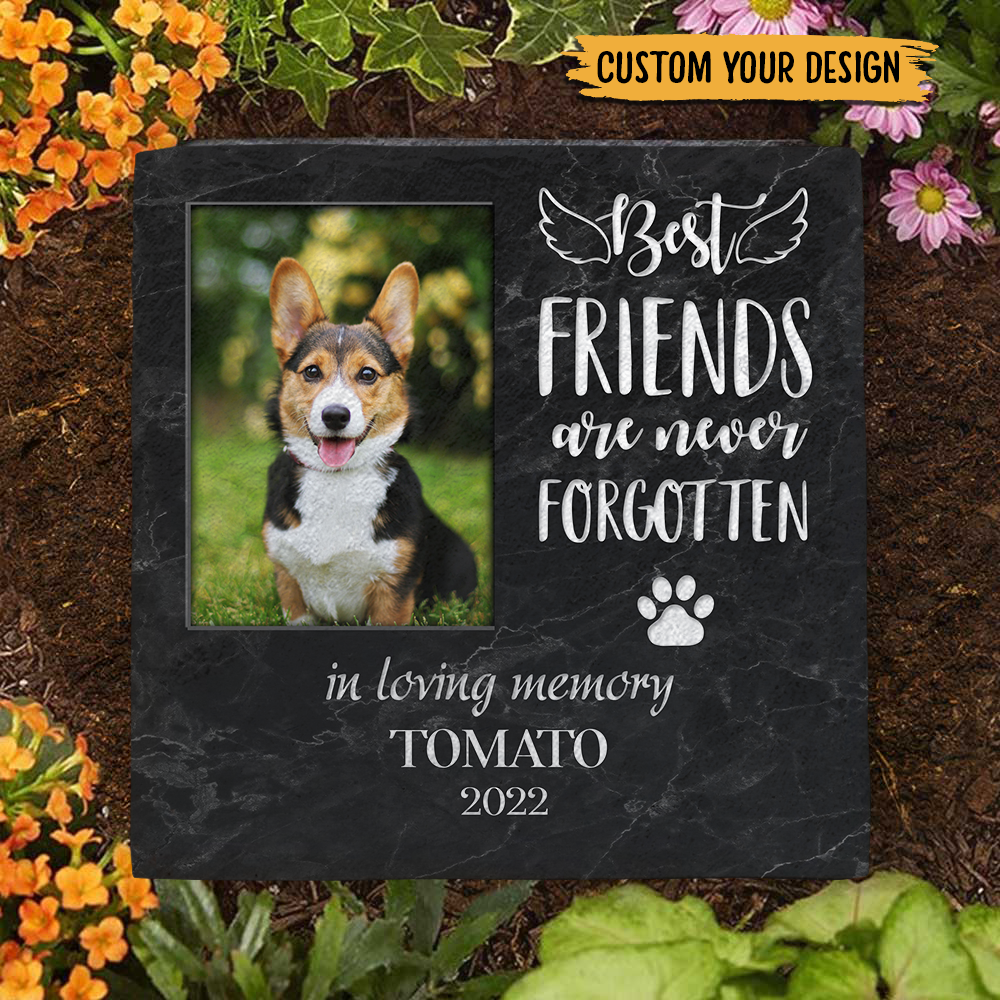 Personalized Memorial Stone for Pet Loss Gifts - Best Friends - Ideal for Garden, Grave Marker Tribute - Giftago