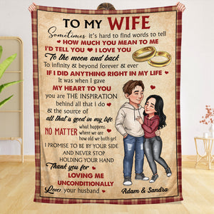 To My Wife - Personalized Blanket - Meaningful Gift For Valentine, For Couple - Giftago