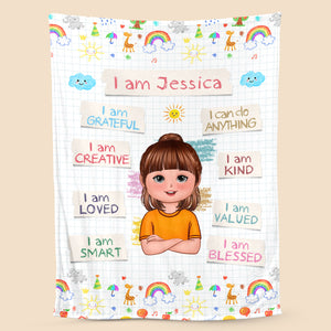 I Am Kind - Personalized Blanket - Best Gift For Kid - Giftago