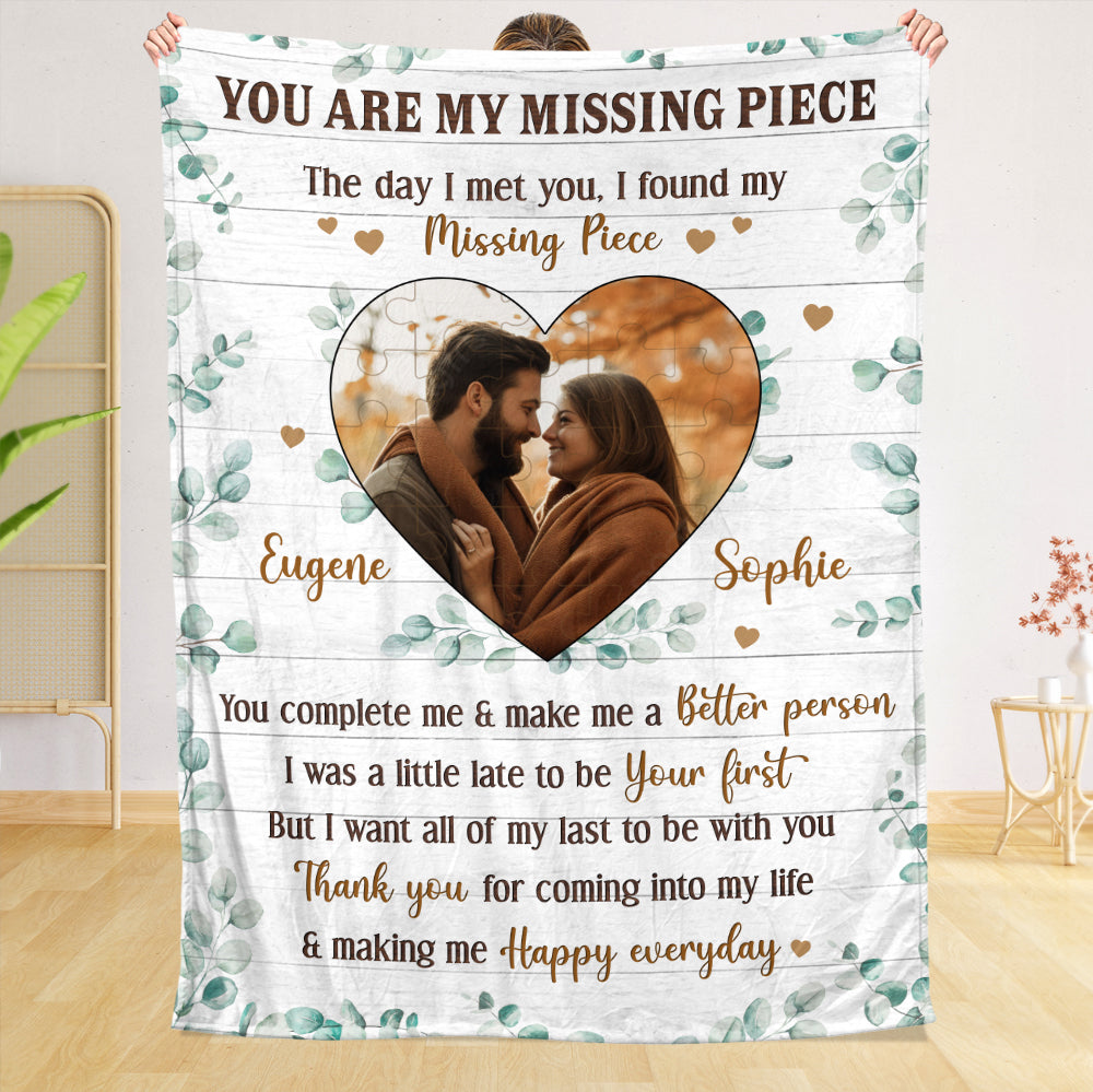 You Are My Missing Piece - Personalized Blanket - Meaningful Gift For Valentine, For Couple - Giftago