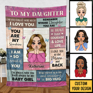 To My Daughter - Big Hug - Personalized Blanket - Meaningful Gift For Christmas, For Birthday - Giftago