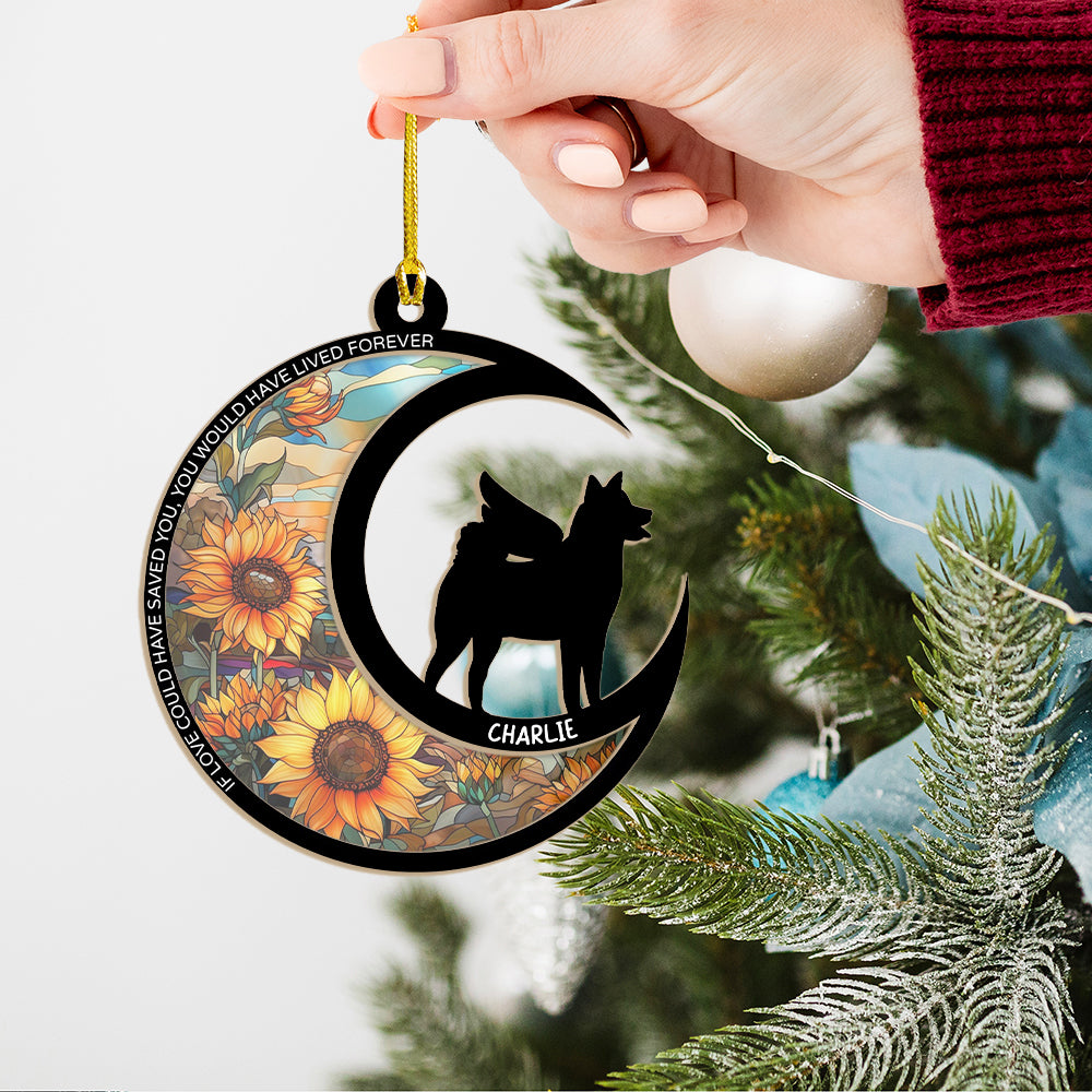 Personalized Dog memorial Suncatcher Ornament - If Love Could Have Saved You - Loss of Dog Sympathy Gift - Giftago
