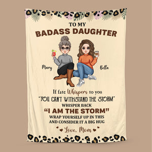 To My Daughter/Grandaughter Whisper Back I Am The Storm - Personalized Blanket - Best Gift For Daughter, Granddaughter - Giftago
