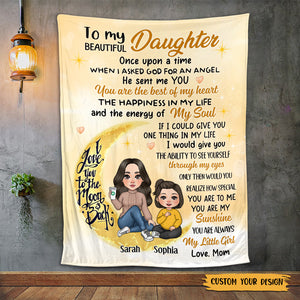 To My Beautiful Daughter - Personalized Blanket - Best Gift For Daughter, Granddaughter - Giftago