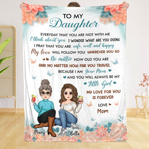 To My Daughter/Grandaughter Flower - Personalized Blanket - Best Gift For Daughter, Granddaughter - Giftago