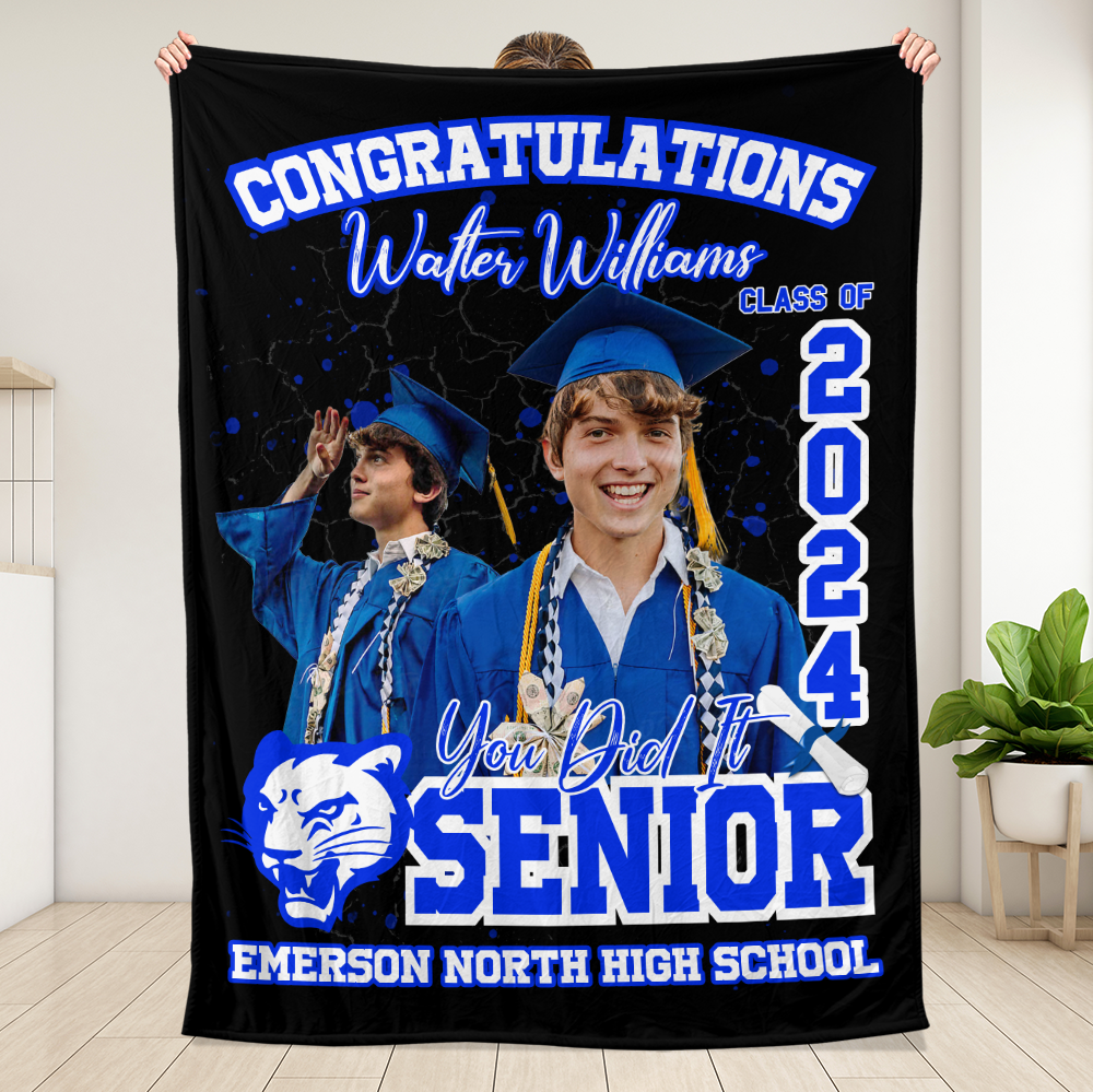 You Did It Senior Blanket - Personalized Blanket