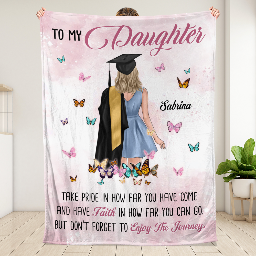 To My Daughter/ Granddaughter/ Bestie Graduation - Personalized Blanket - Giftago