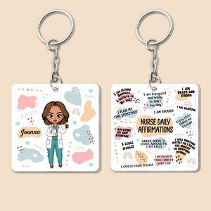 Nurse Daily Affirmations - Personalized Acrylic Keychain - Best Gift For Nurse, Doctor - Giftago