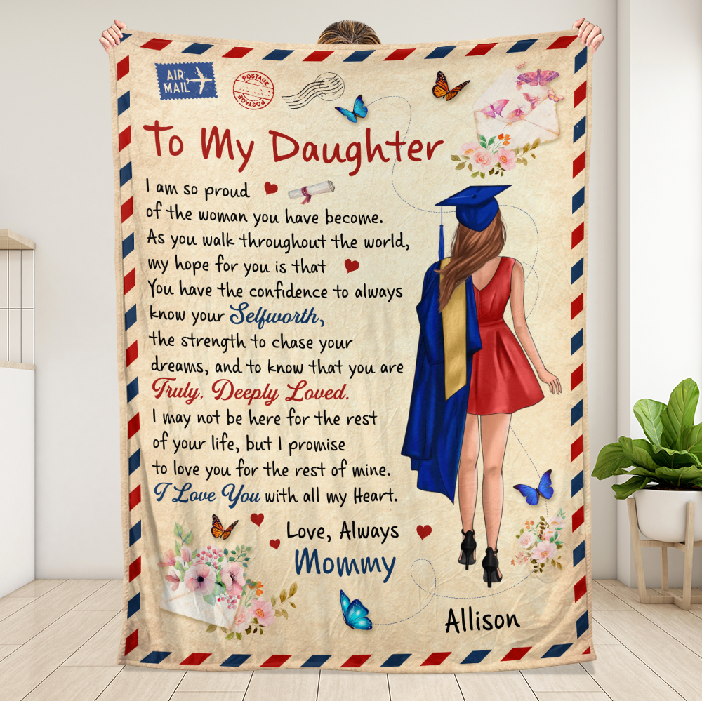 To My Graduation Daughter Granddaughter Blanket - Personalized Blanket - Giftago