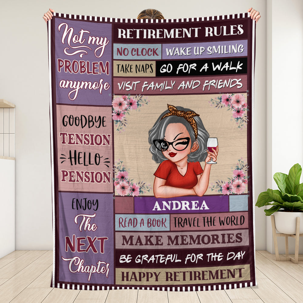 Retirement Rules - Personalized Blanket - Giftago