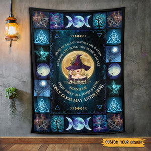 Cleanse And Bless This Home And Heart - Personalized Blanket - Best Gift For Halloween - Giftago