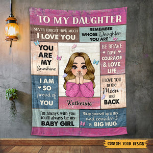 To My Daughter - Big Hug - Personalized Blanket - Meaningful Gift For Christmas, For Birthday - Giftago