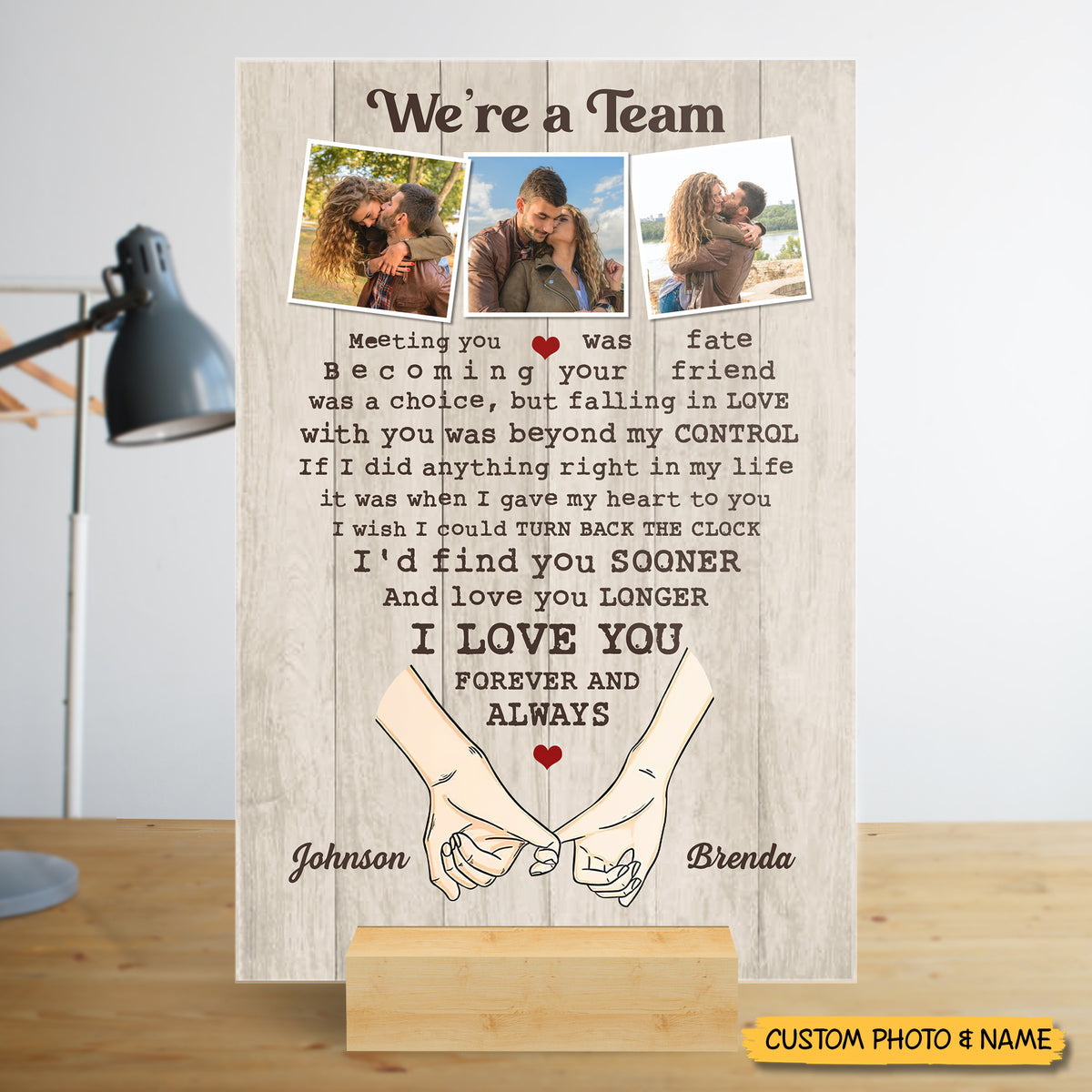 We're A Team - Personalized Acrylic Plaque - Best Gift For Valentine, For Couple - Giftago