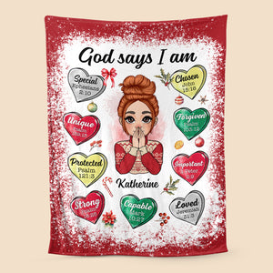 God Says I Am (Version 3) - Personalized Blanket - Best Gift For Christmas - Giftago