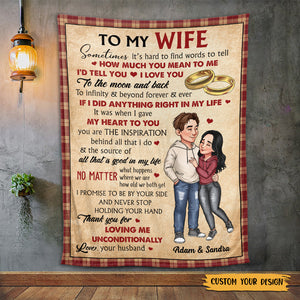 To My Wife - Personalized Blanket - Meaningful Gift For Valentine, For Couple - Giftago