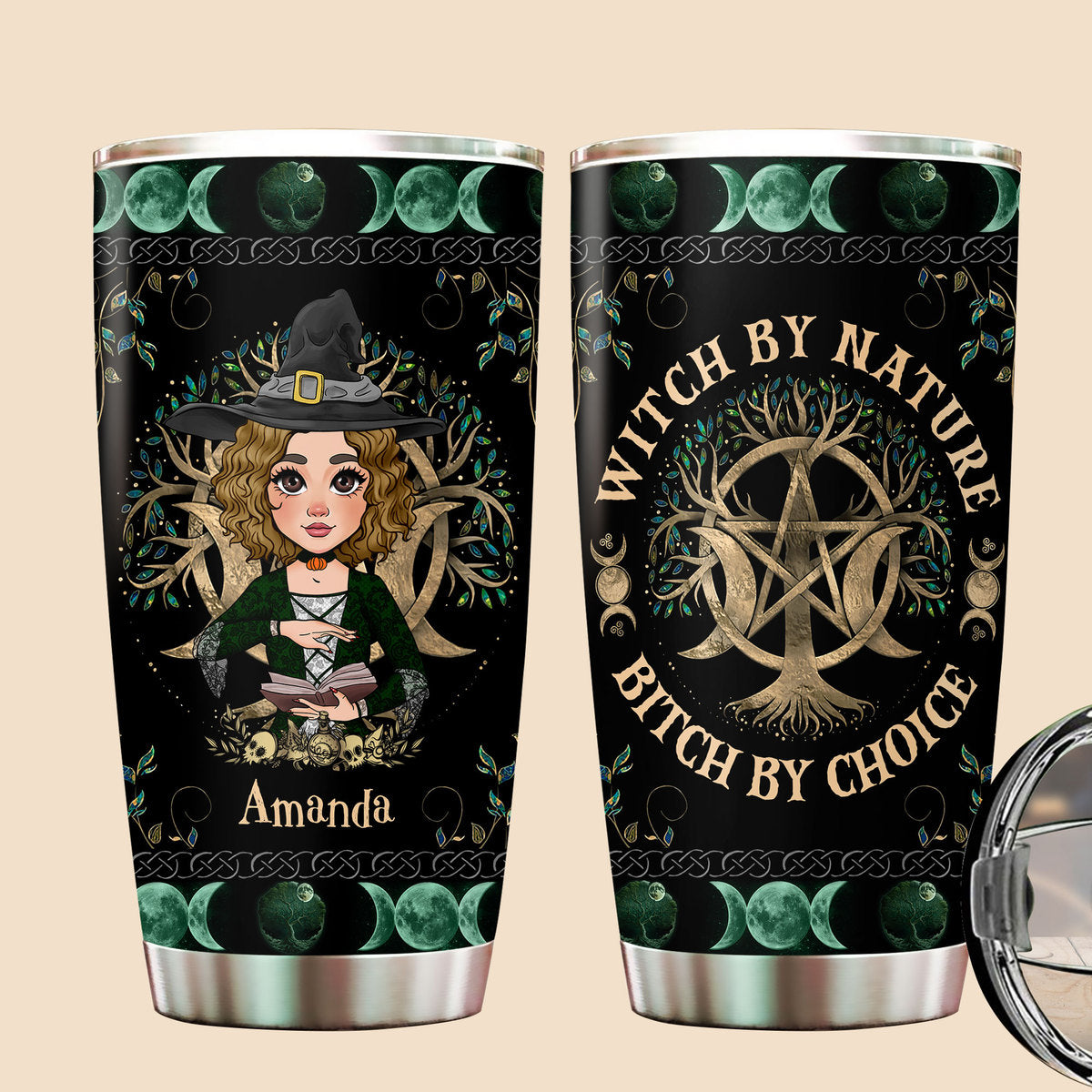 Witch by Nature - Personalized Tumbler - Best Gift For Witch Lovers, For Halloween - Giftago