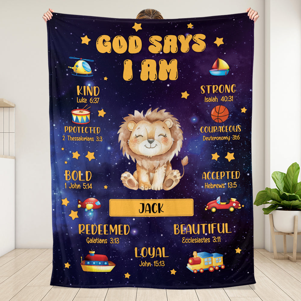 God Says I Am Blanket - Personalized Blanket