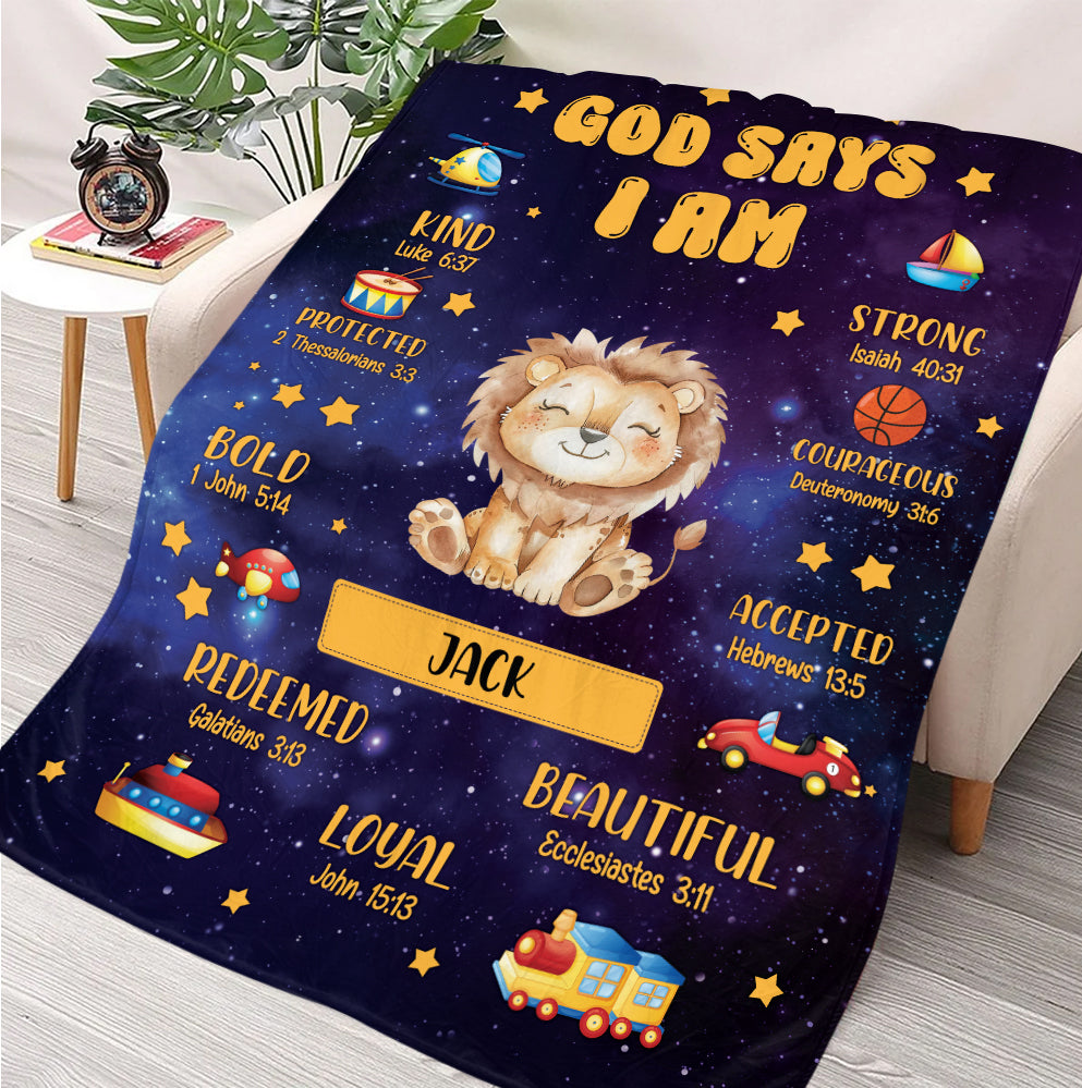God Says I Am Blanket - Personalized Blanket
