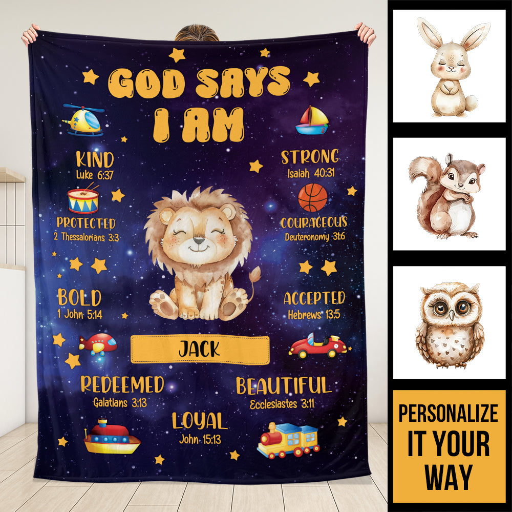 God Says I Am Blanket - Personalized Blanket