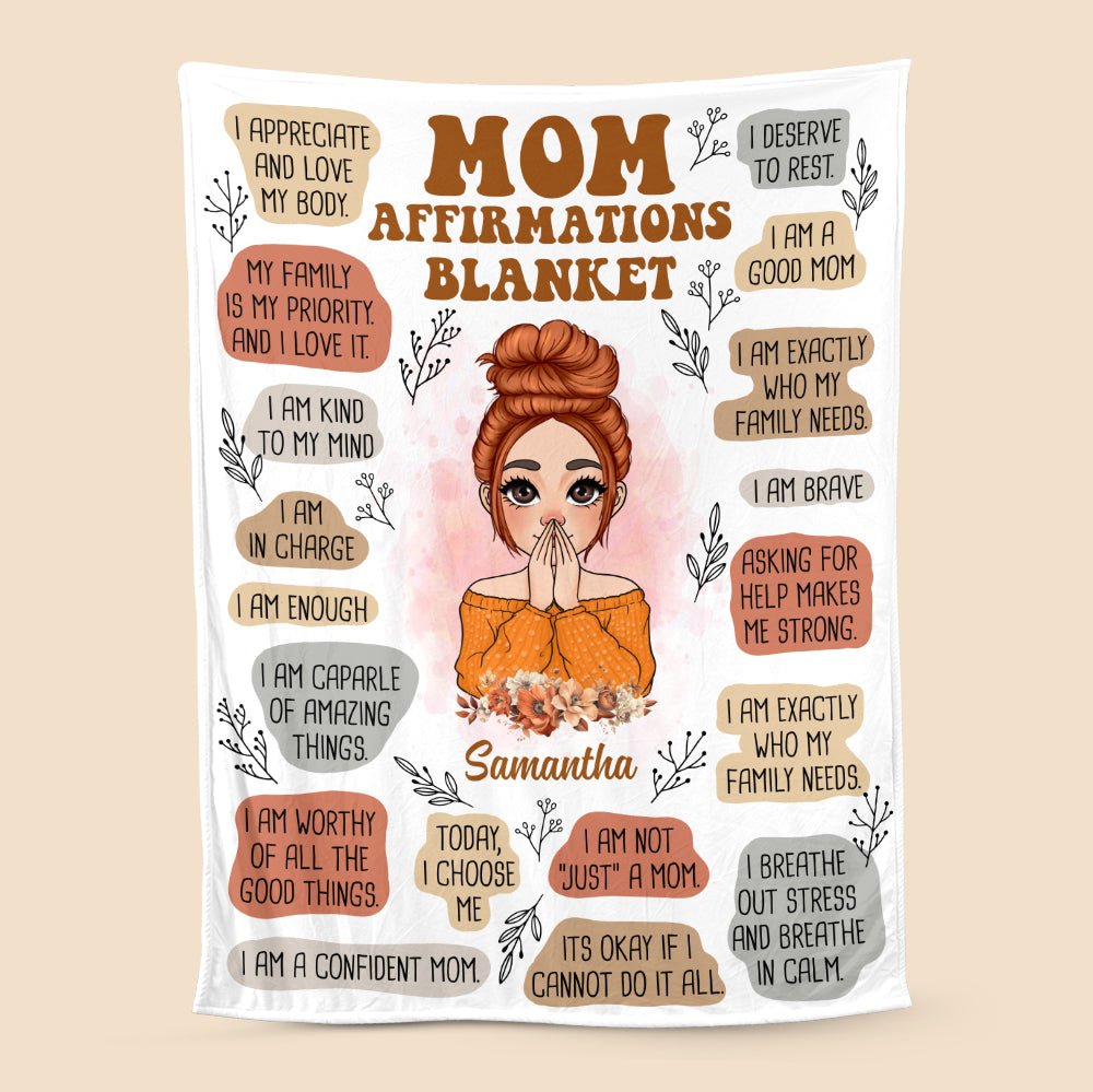 Mom Affirmations Blanket - Personalized Blanket - Best Gift For Mother, For Grandma - Giftago