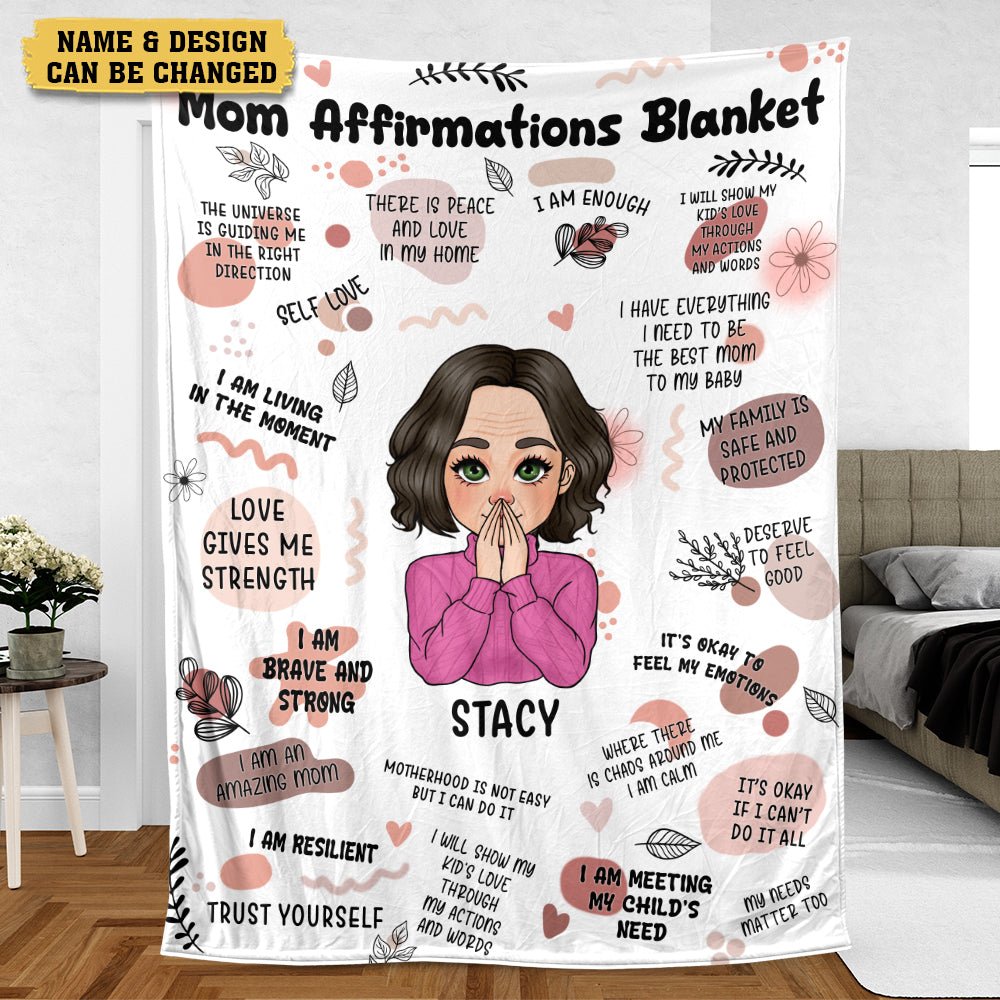 Mom Affirmations Blanket - Personalized Blanket - Best Gift For Mother, Grandma - Giftago