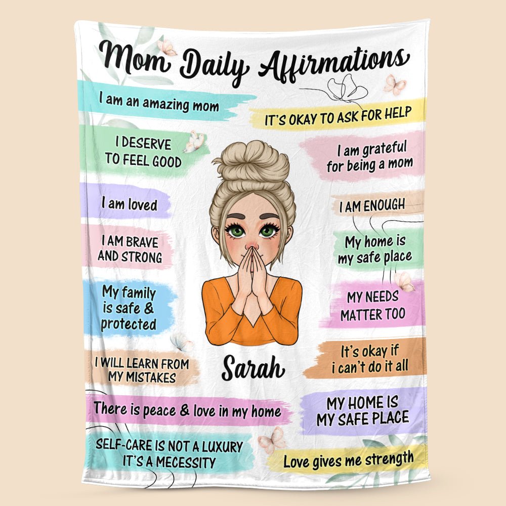 Mom Daily Affirmations - Personalized Blanket - Best Gift For Mother, For Grandma - Giftago