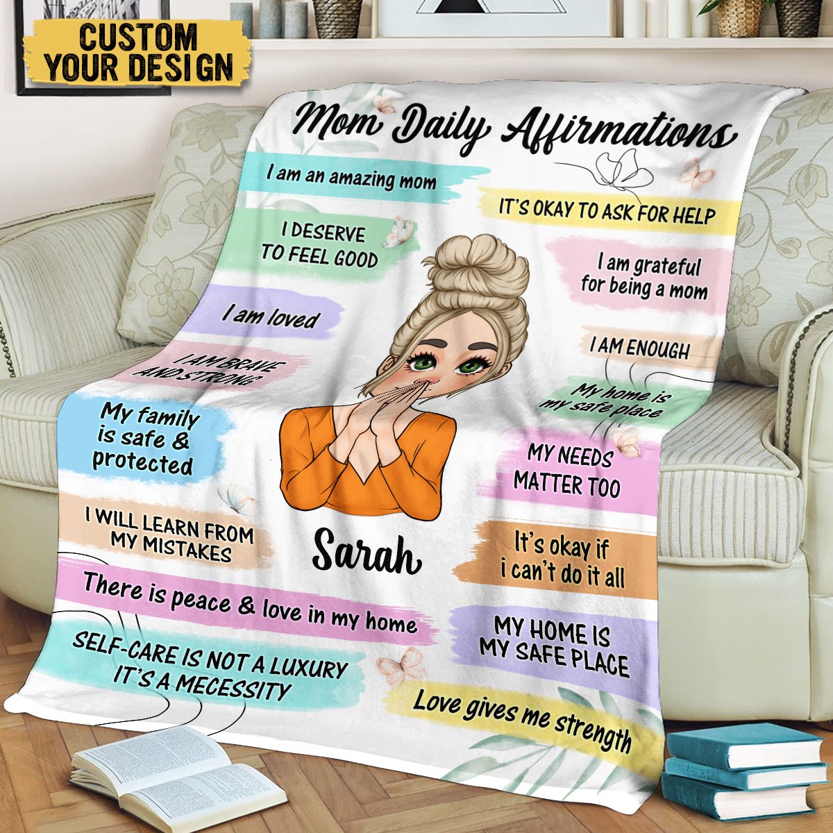 Mom Daily Affirmations - Personalized Blanket - Best Gift For Mother, For Grandma - Giftago