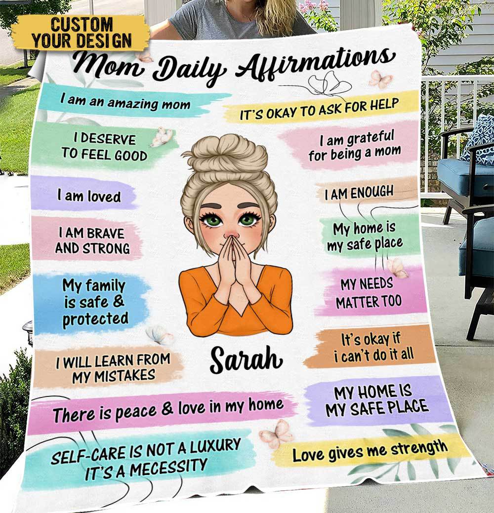 Mom Daily Affirmations - Personalized Blanket - Best Gift For Mother, For Grandma - Giftago