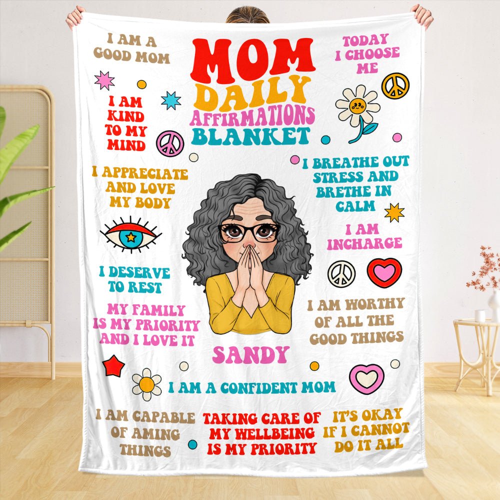 Mom Daily Affirmations - Personalized Blanket - Best Gift For Mother, Grandma, For Birthday - Giftago