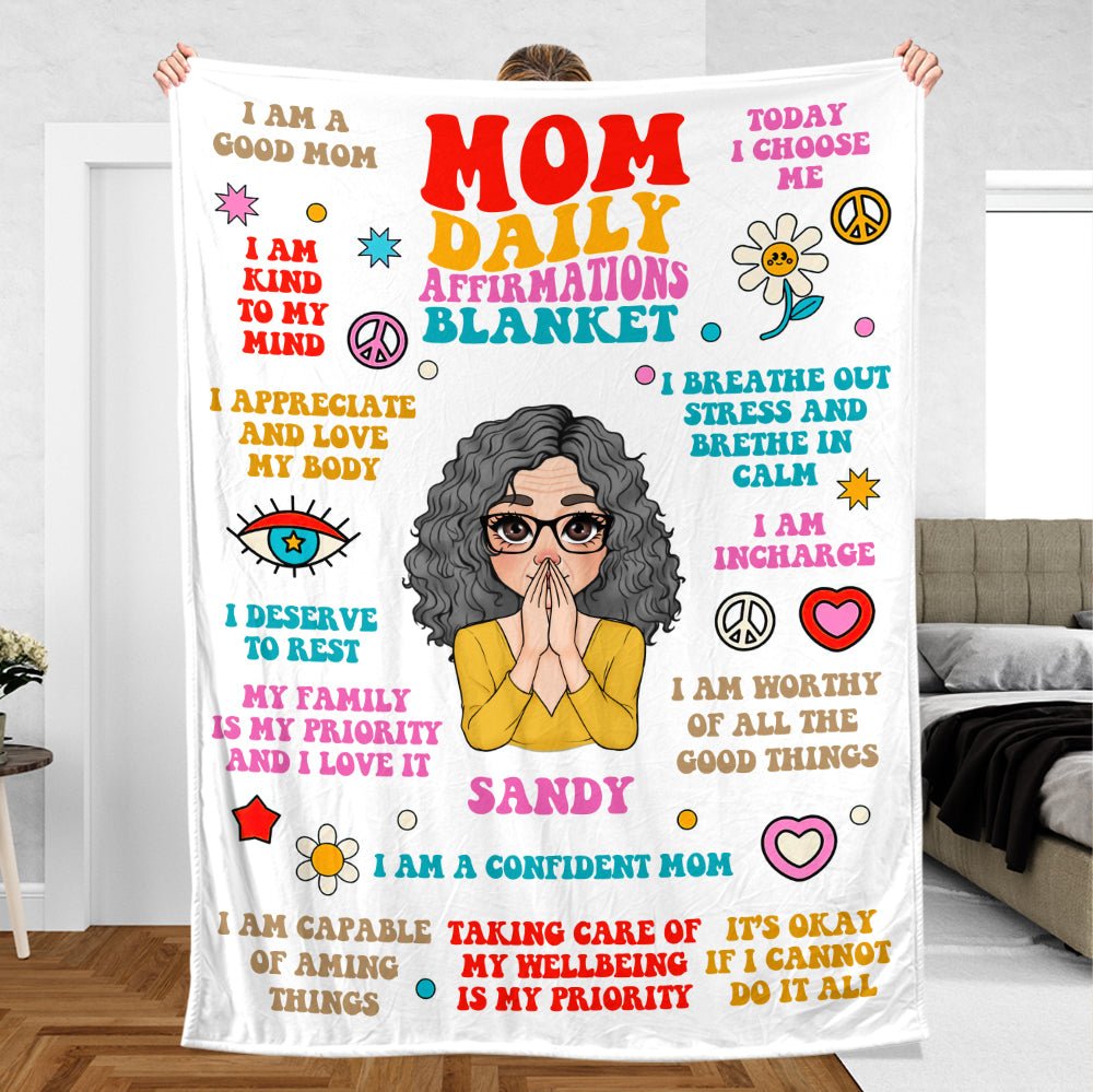 Mom Daily Affirmations - Personalized Blanket - Best Gift For Mother, Grandma, For Birthday - Giftago