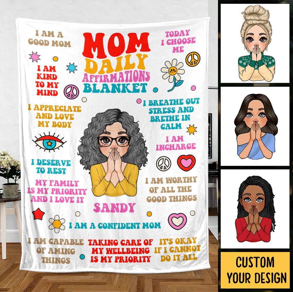 Mom Daily Affirmations - Personalized Blanket - Best Gift For Mother, Grandma, For Birthday - Giftago
