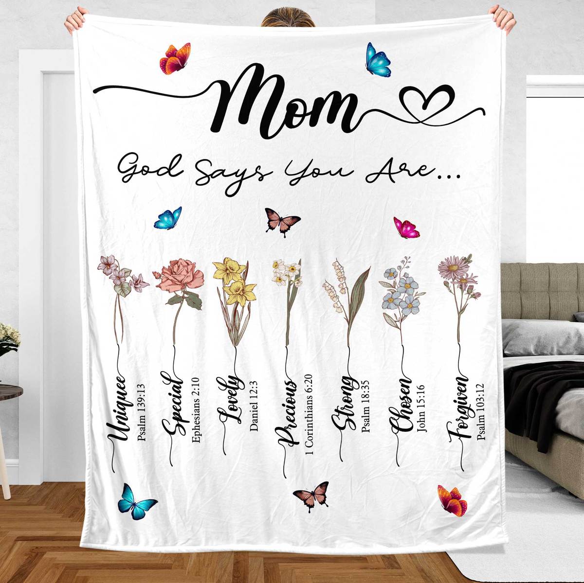Mom, God Says You Are... Blanket - Best Gift for Birthday - Giftago