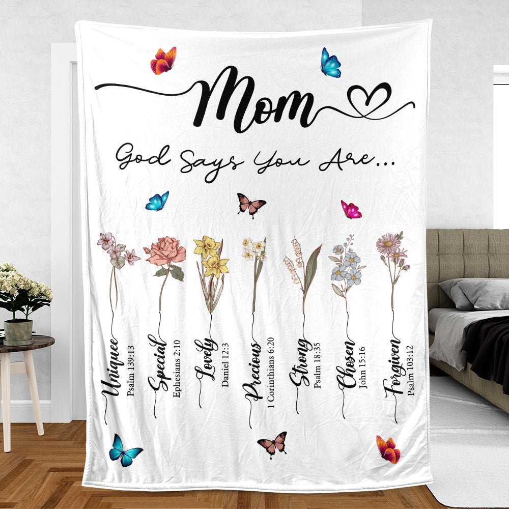 Mom, God Says You Are... Blanket - Best Gift for Birthday - Giftago