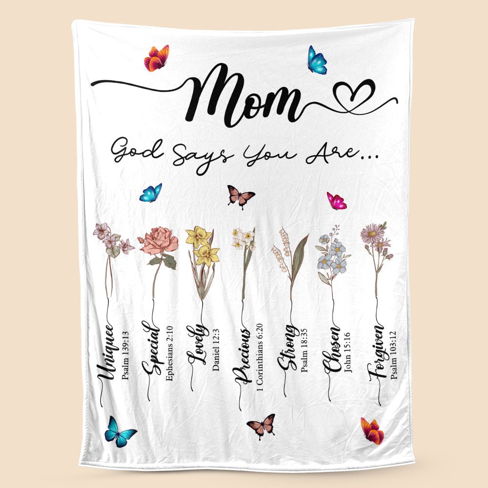 Mom, God Says You Are... Blanket - Best Gift for Birthday - Giftago