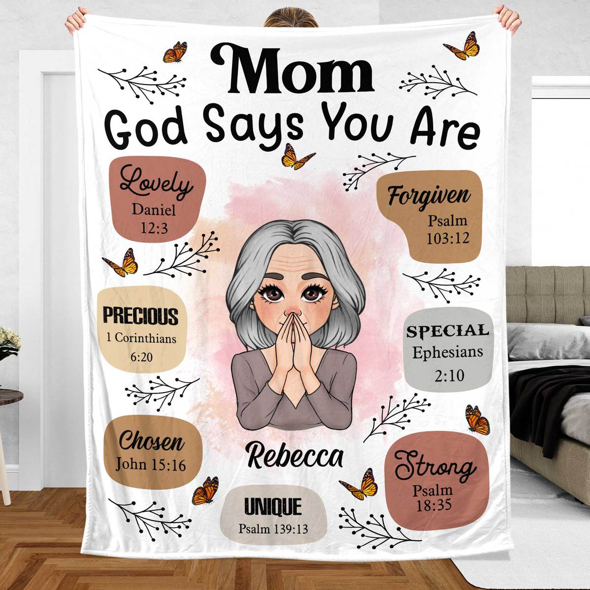 Mom, God Says You Are - Personalized Blanket - Meaningful Gift For Birthday - Giftago